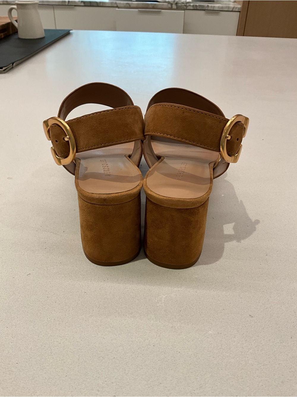 Aerosoles Women's Suede Block Heel Sandals in Brown - Picture 3 of 4